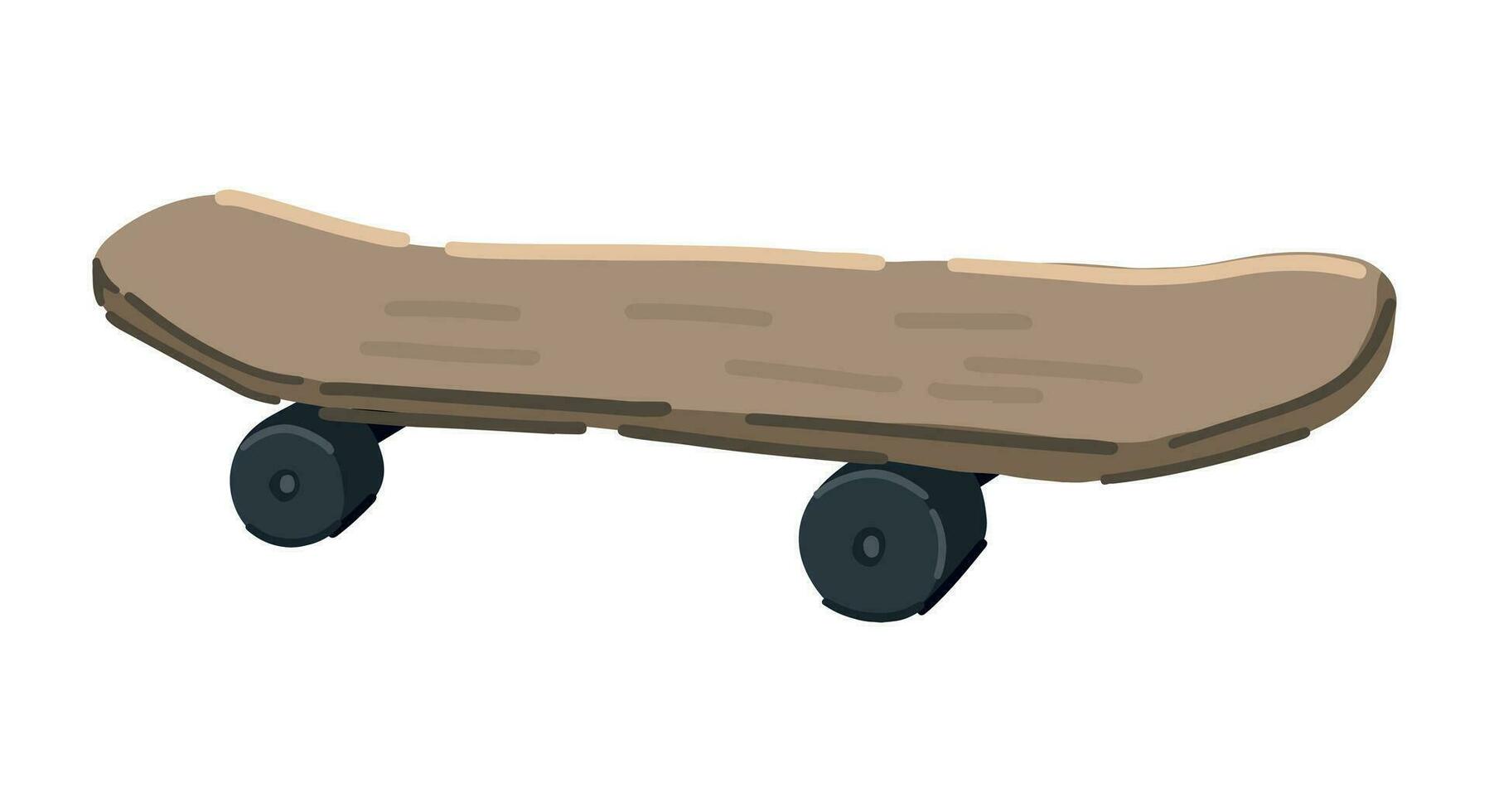 skateboard clipart. estate tempo libero attività sport scarabocchio isolato su bianca. colorato vettore illustrazione nel cartone animato stile.