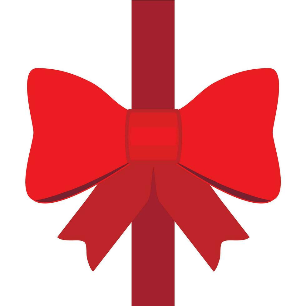 rosso regalo arco icona con nastri per decorazione i regali, sorprese per vacanze. Imballaggio regali icona vettore
