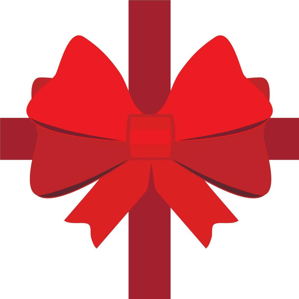 rosso regalo arco icona con nastri per decorazione i regali, sorprese per vacanze. Imballaggio regali icona vettore