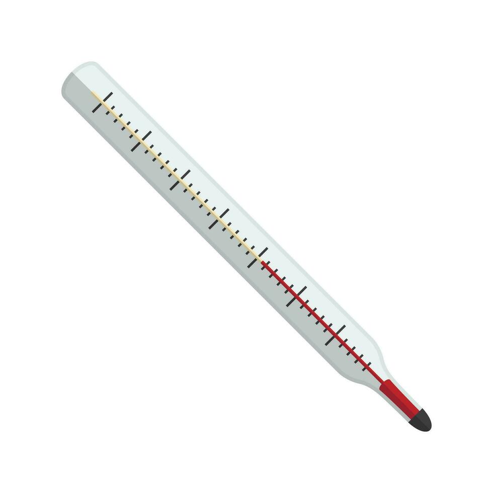 un' bicchiere lineare mercurio termometro icona per misurazione il temperatura di il umano corpo isolato su bianca sfondo vettore