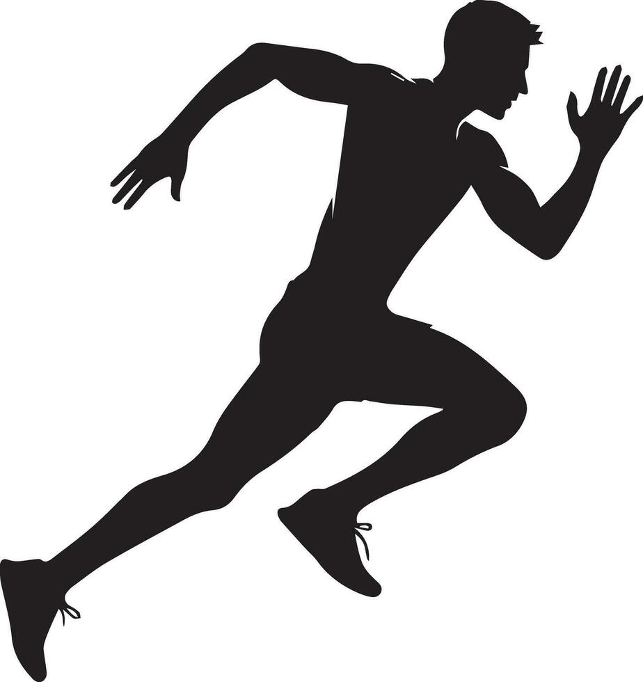 uomo correre posa vettore silhouette illustrazione 9