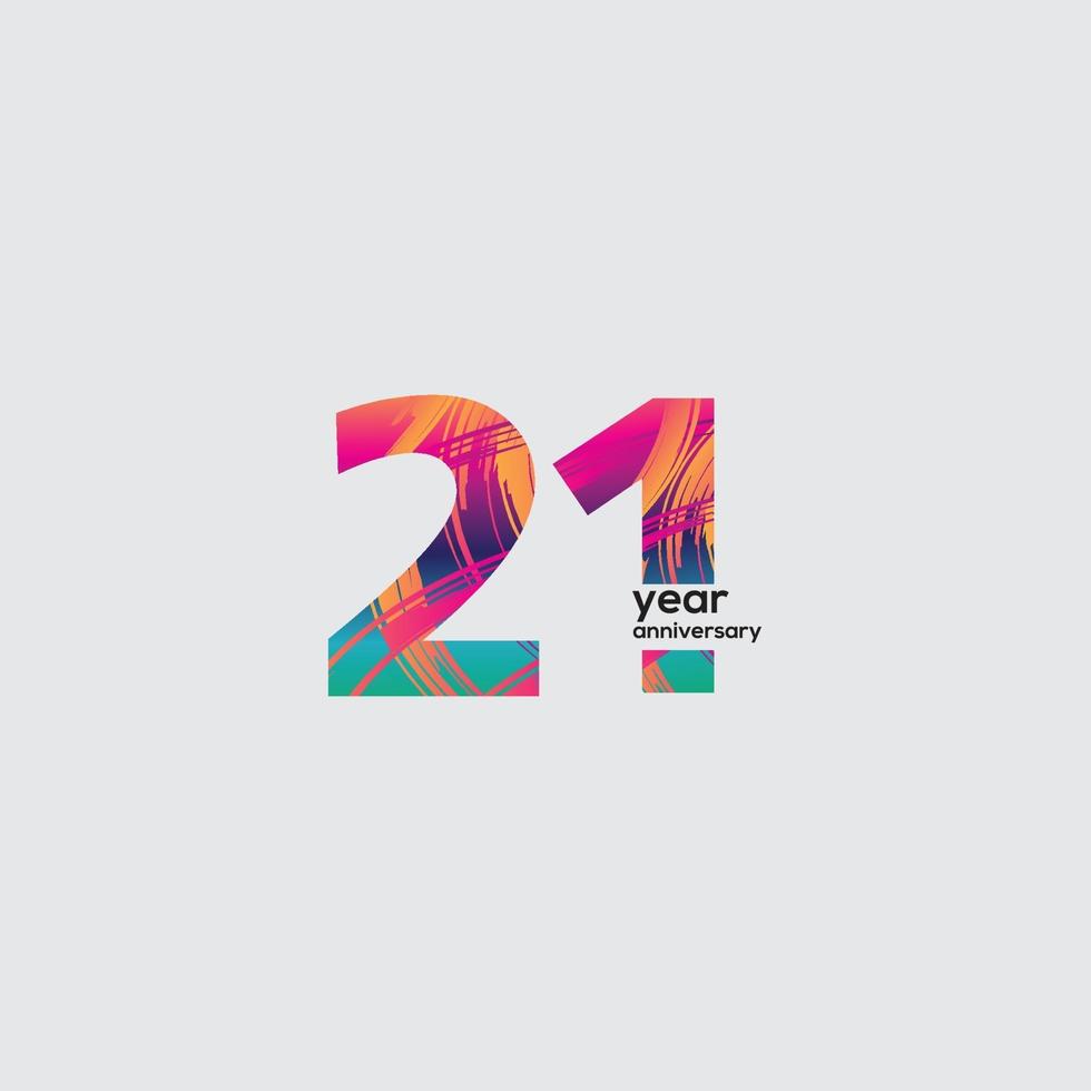 Festa per il 21° anniversario. illustrazione vettoriale. modello di numeri per celebrare. vettore