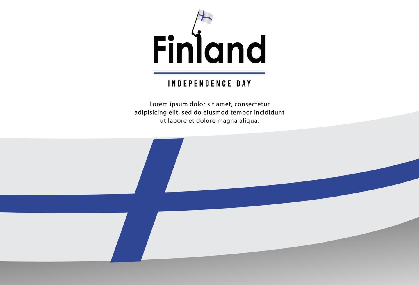 felice giorno dell'indipendenza della finlandia. modello, sfondo. illustrazione vettoriale