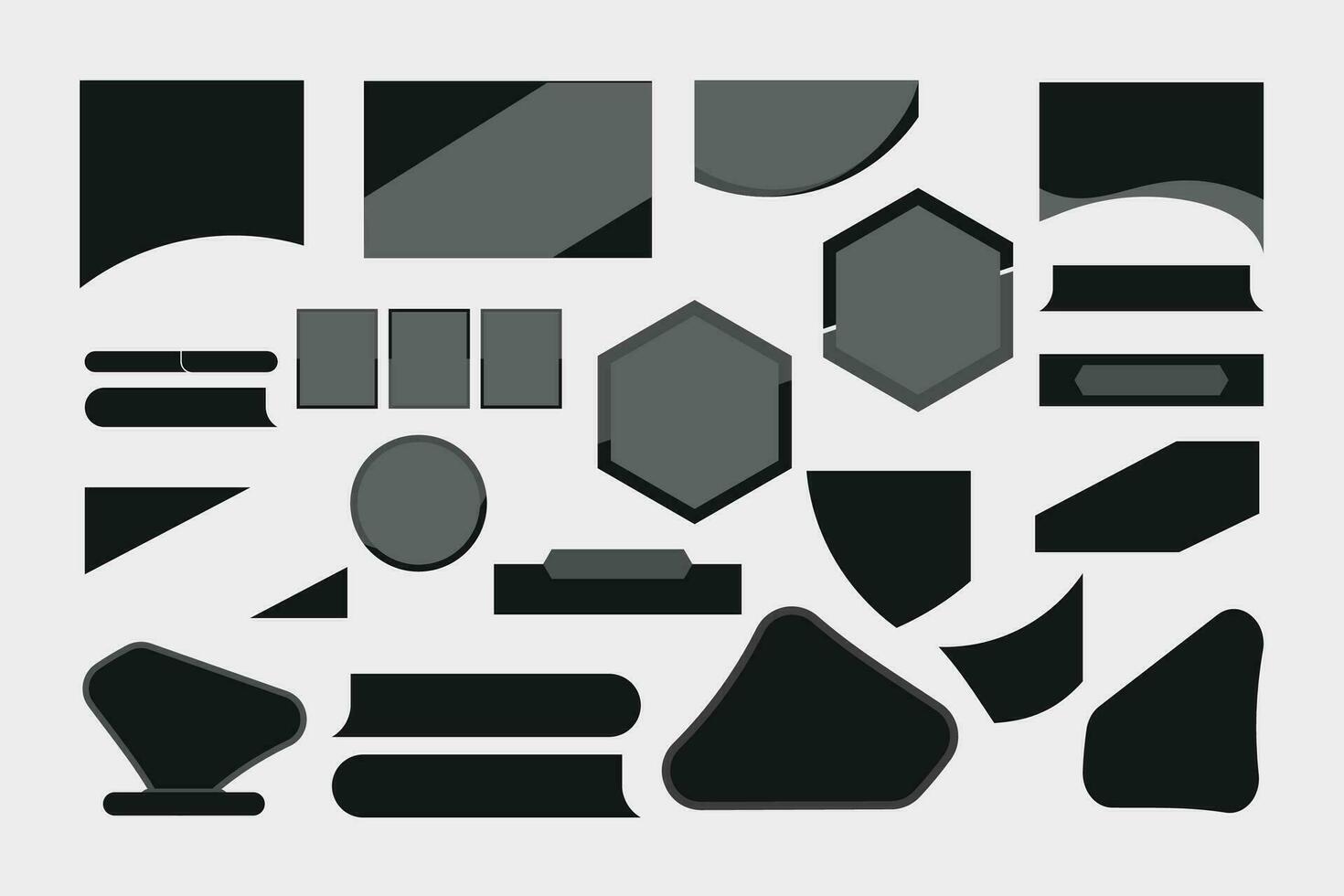 geometrico forme nero silhouette icone, astratto biologico forme, vettore impostato di minimalista design elementi