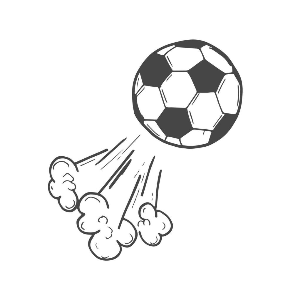 calcio palla calcio rimbalzo scarabocchio disegno illustrazione vettore icona