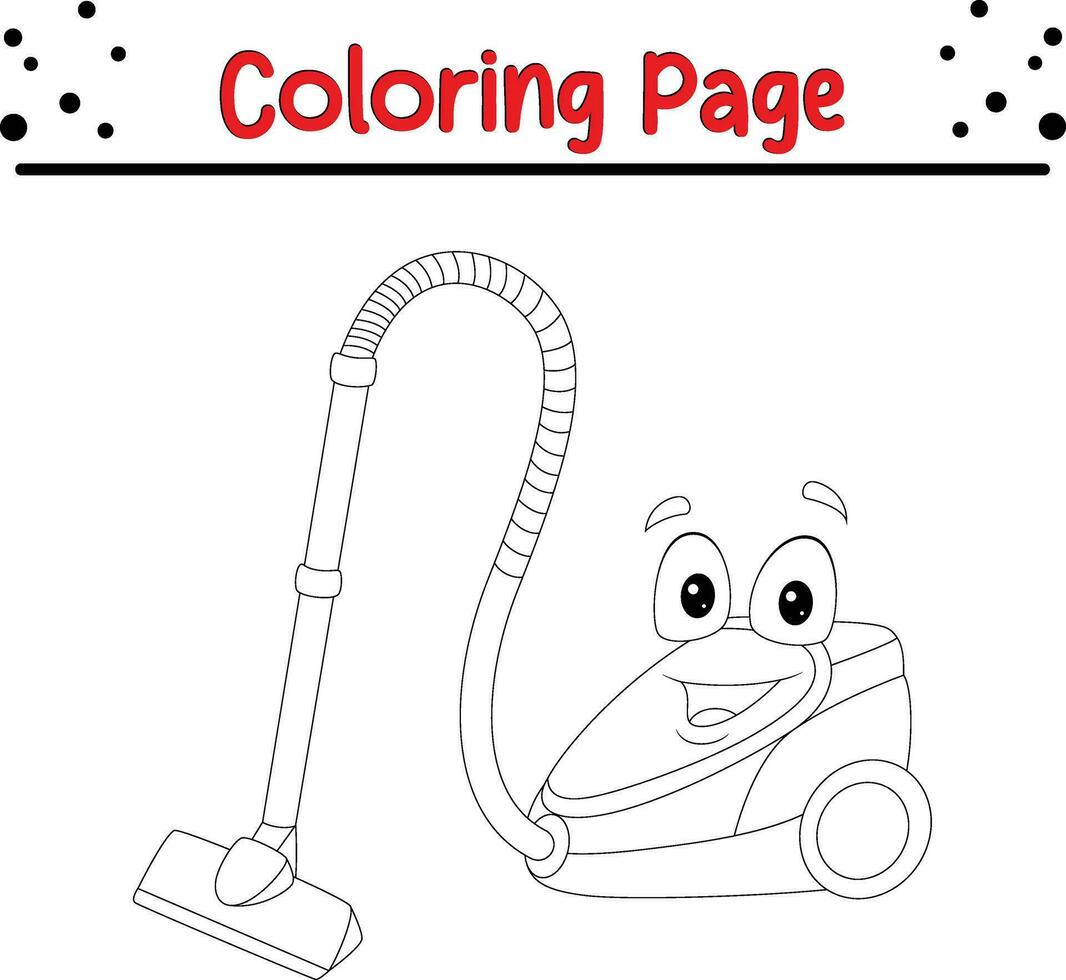 vuoto addetto alle pulizie colorazione pagina per bambini vettore