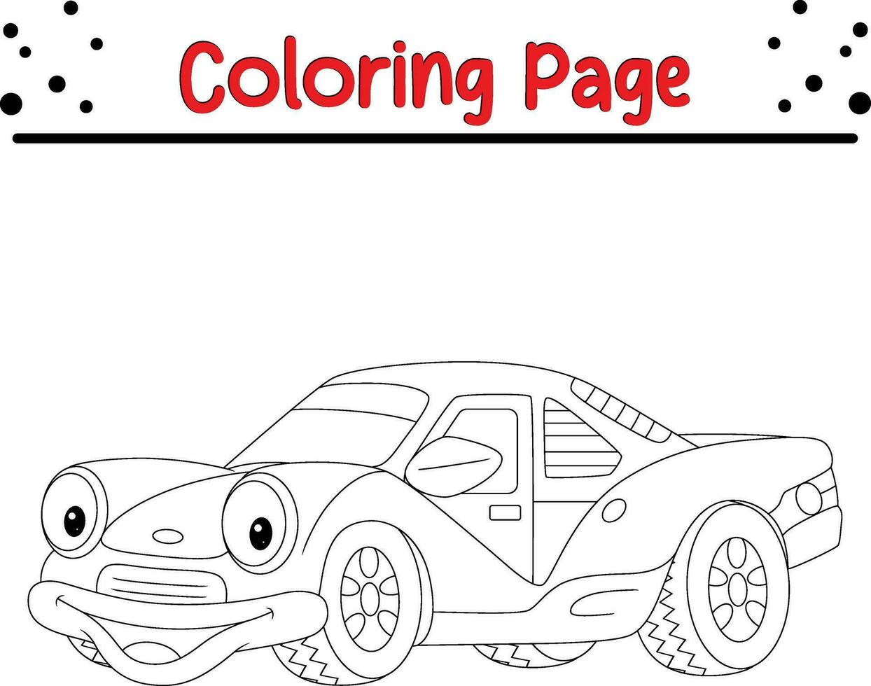 divertente auto colorazione pagina per bambini vettore