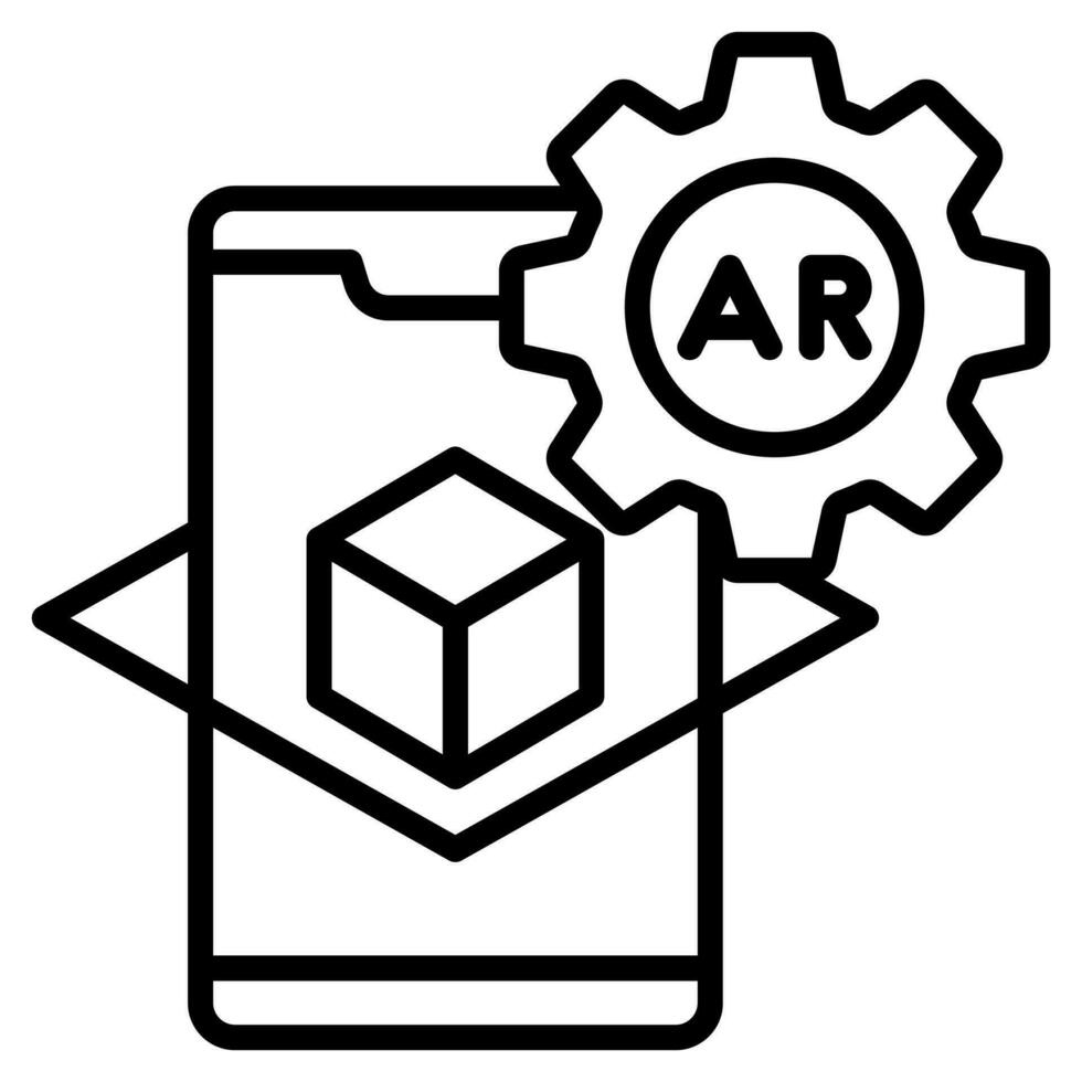 ar sviluppo icona linea vettore illustrazione