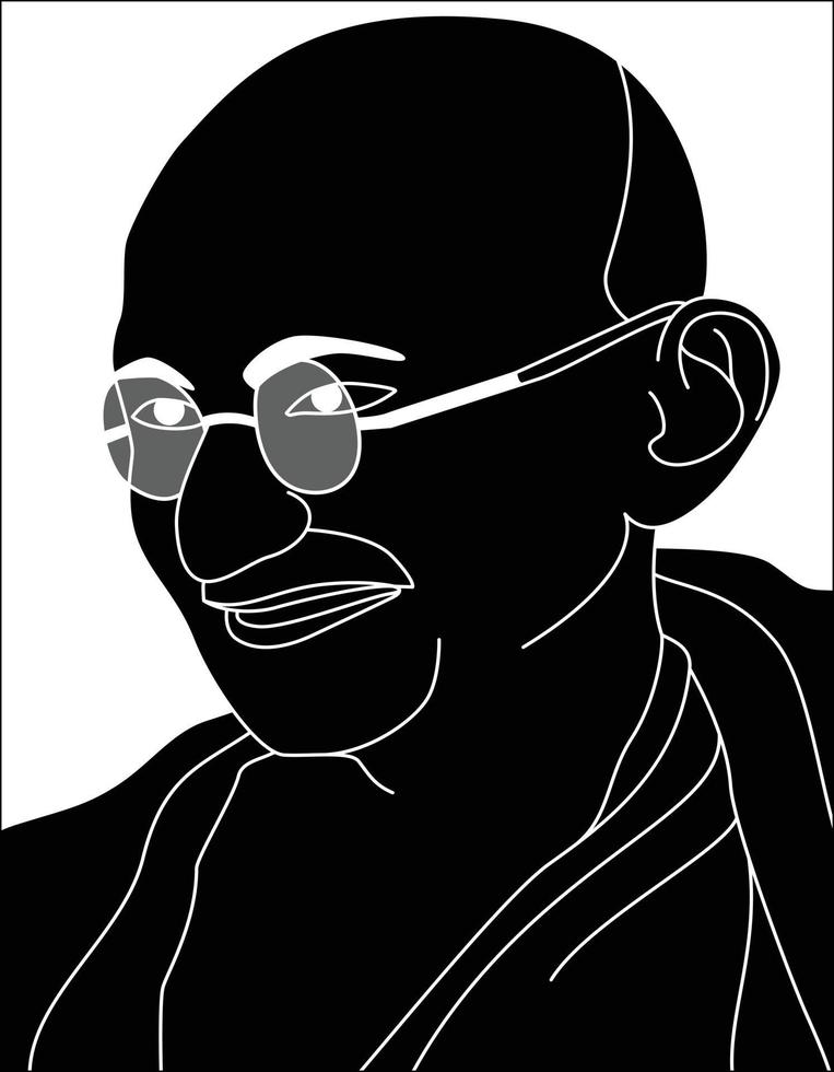 gandhi jayanti - illustrazione del carattere vettoriale di gandhiji.