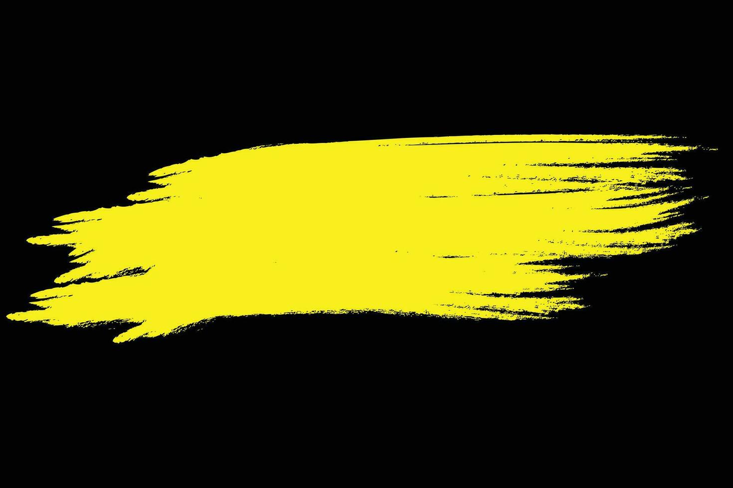 giallo spazzola ictus isolato su nero sfondo vettore