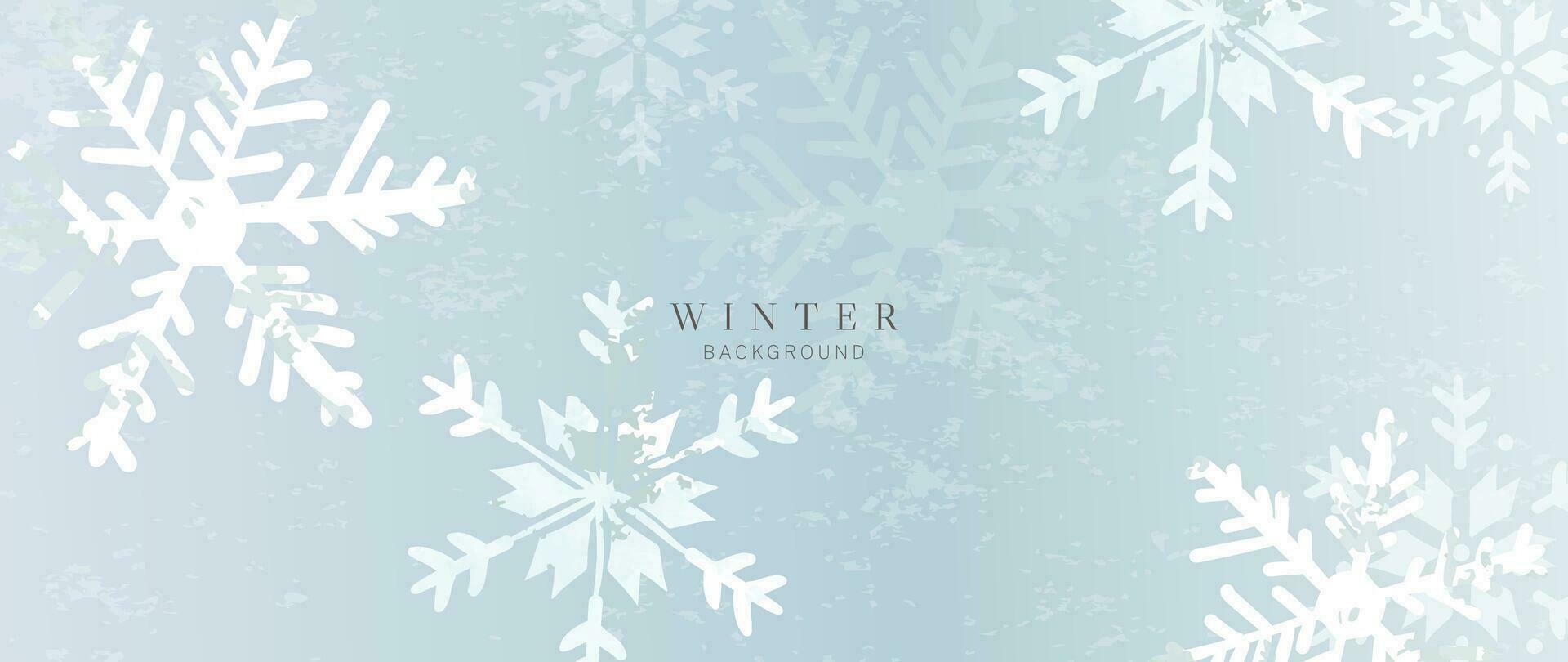 elegante inverno fiocco di neve sfondo vettore illustrazione. decorativo fiocco di neve e nevicata su acquerello blu sfondo. design adatto per invito carta, saluto, sfondo, manifesto, striscione.