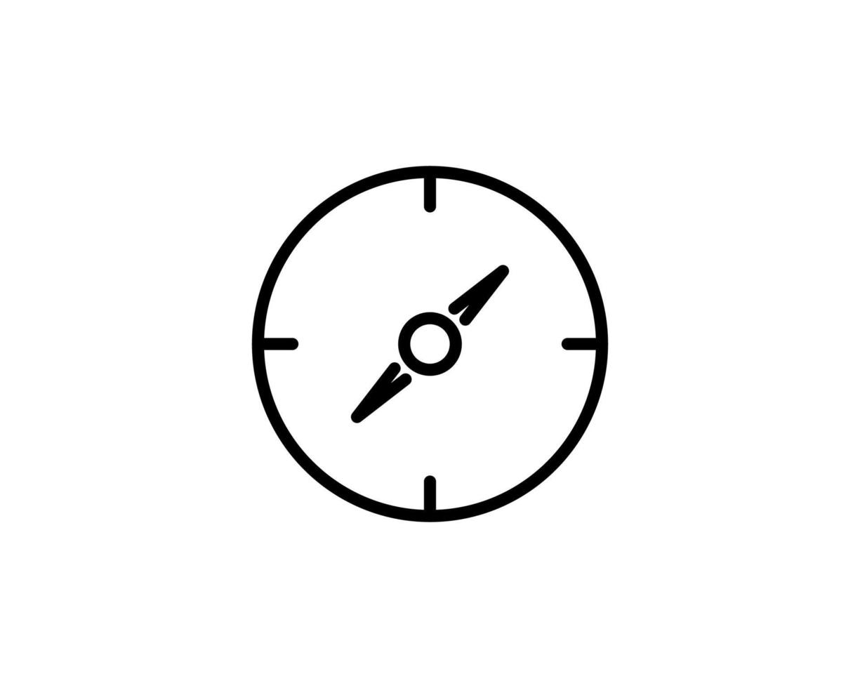 icona della linea della bussola, segno di vettore del profilo, pittogramma di stile lineare isolato su bianco. simbolo di navigazione, illustrazione del logo. tratto modificabile.