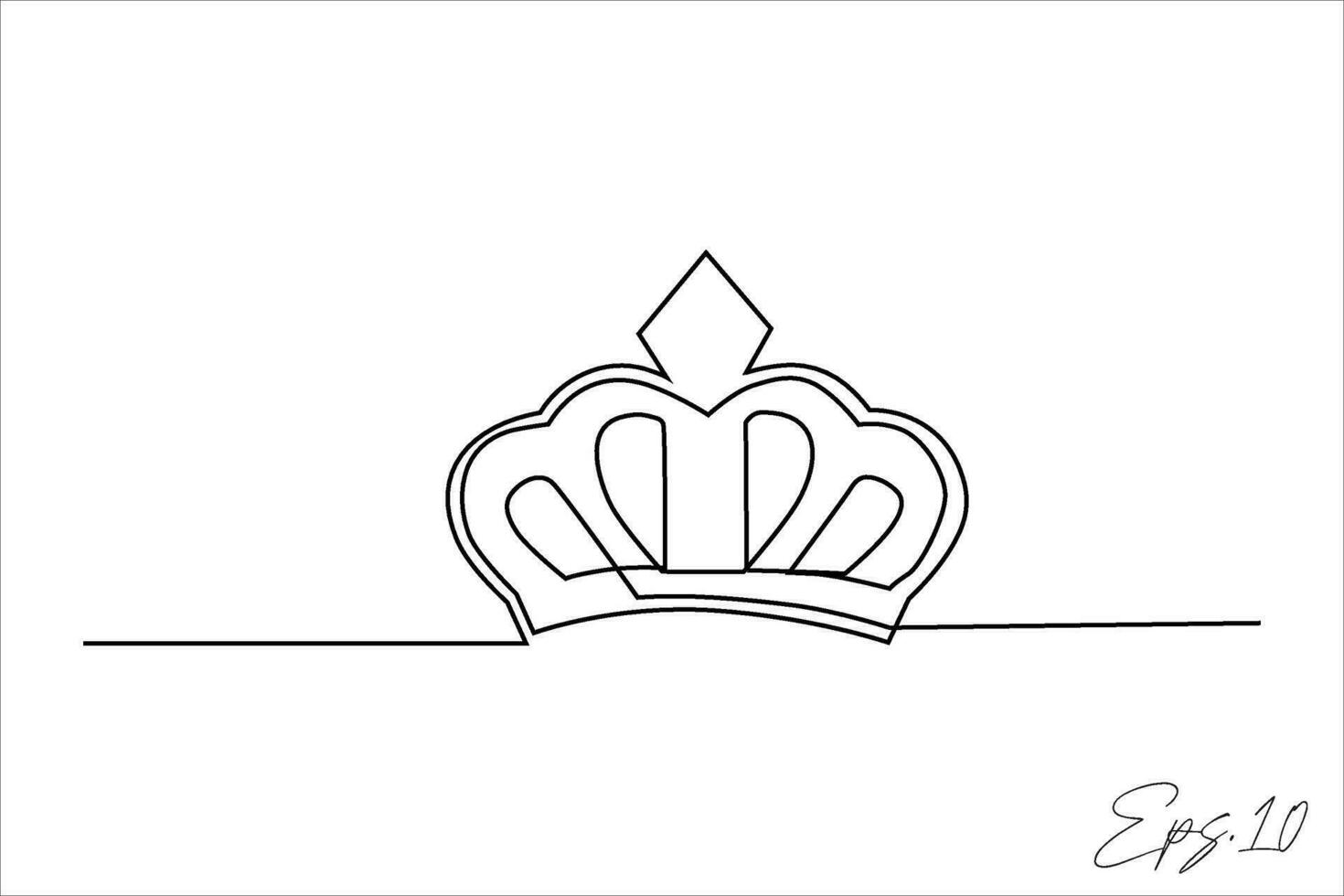 continuo linea vettore illustrazione design di corona