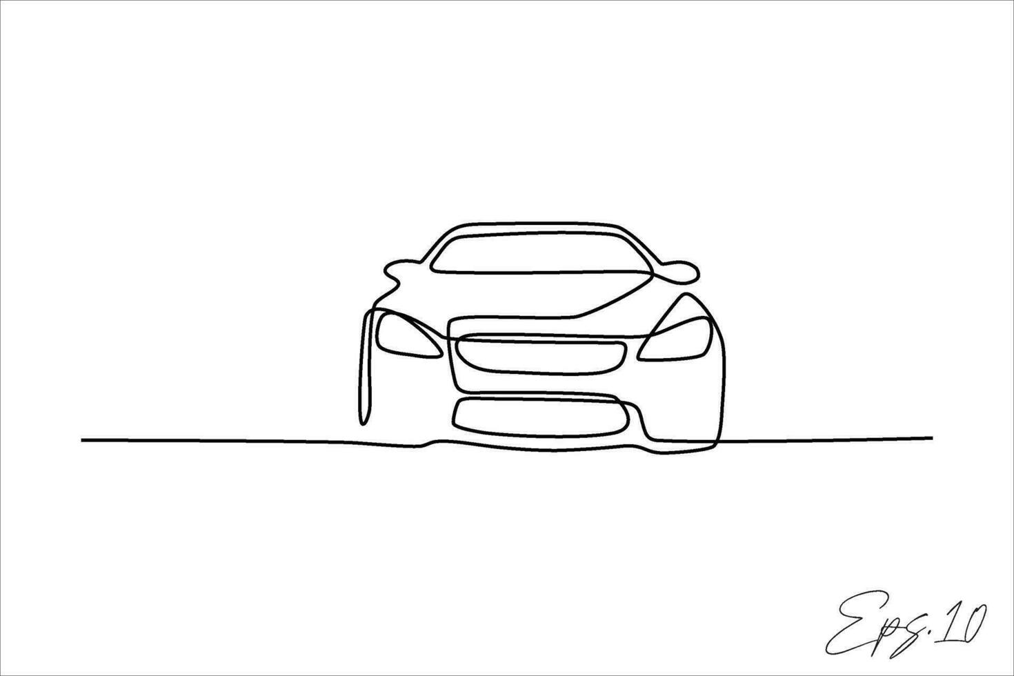 continuo linea vettore illustrazione design di berlina auto