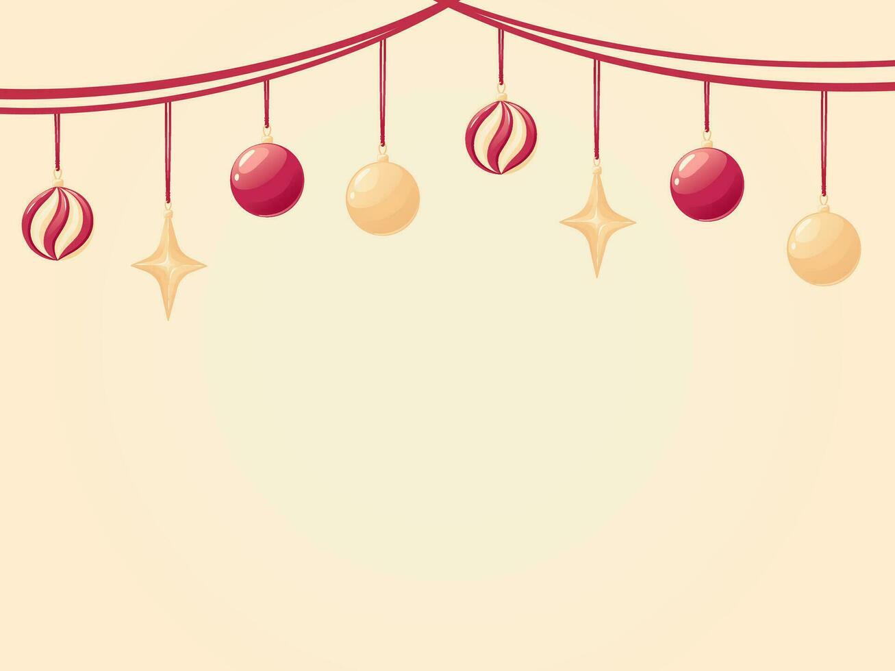 contento nuovo anno saluto carta, manifesto, striscione, sfondo design. vettore illustrazione per festeggiare imminente 2024 anno di Drago con rosso e d'oro Natale albero ornamenti, palline con copia spazio