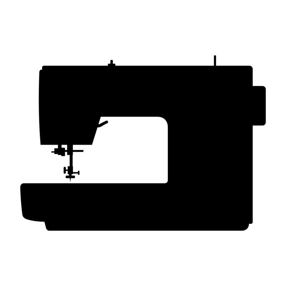 cucire macchina icona isolato su bianca sfondo. moderno macchina per cucire icona. meccanico dispositivo per Cucitura tessuto e la creazione di indumenti. attrezzatura di un' sarta. vettore illustrazione.