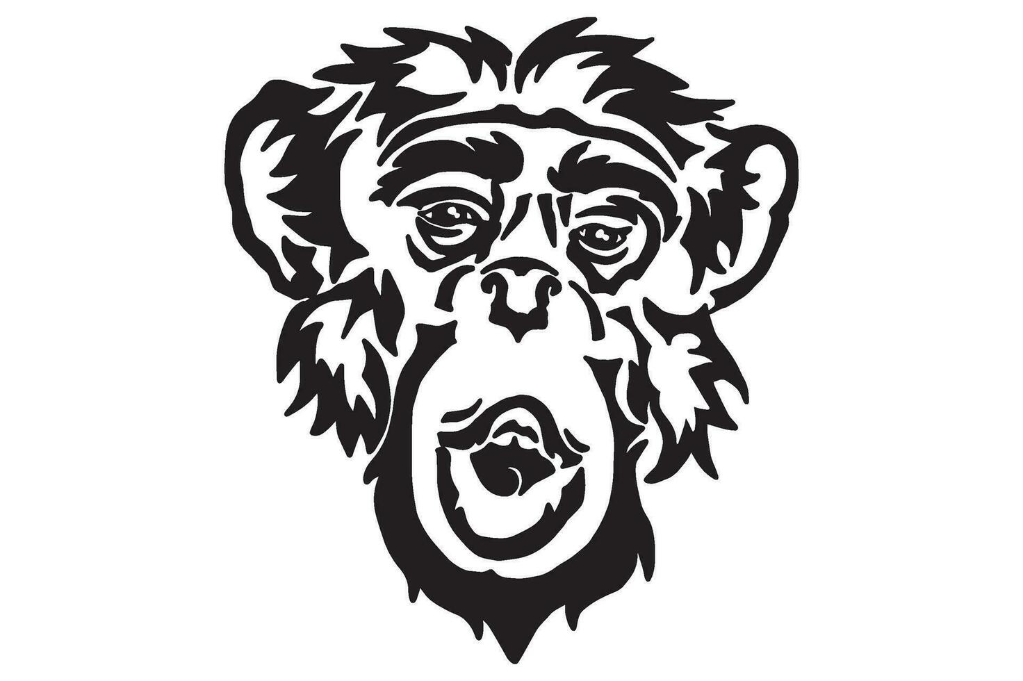 scimpanzé testa tatuaggio design vettore