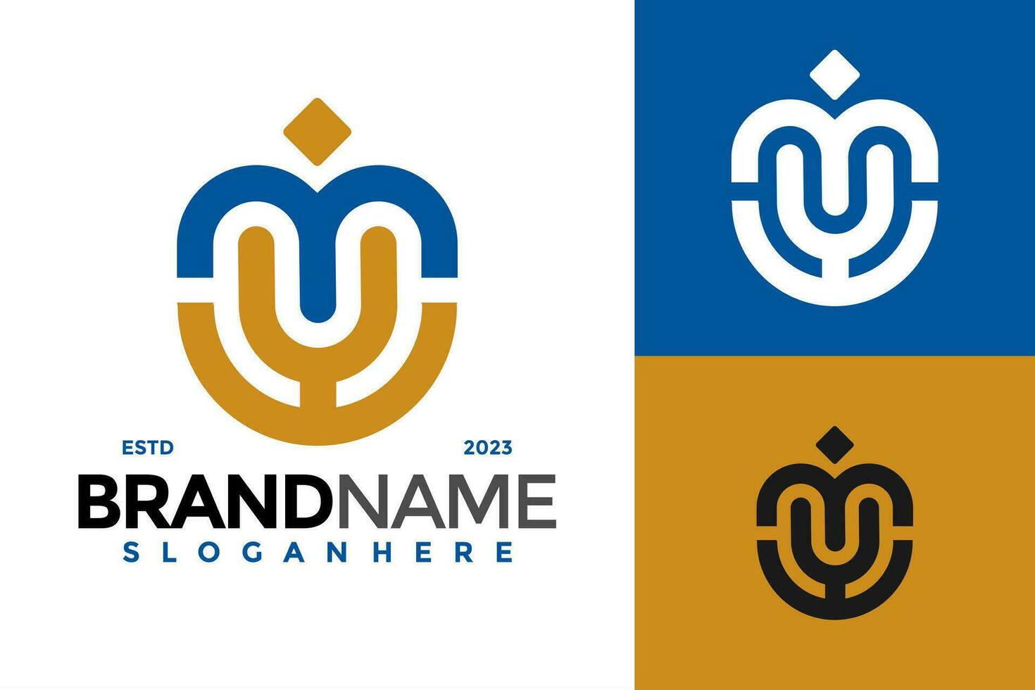 lettera mu o um monogramma azienda logo design vettore simbolo icona illustrazione
