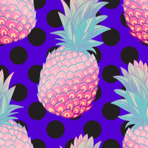 Modello senza cuciture alla moda creativo di ananas vettore