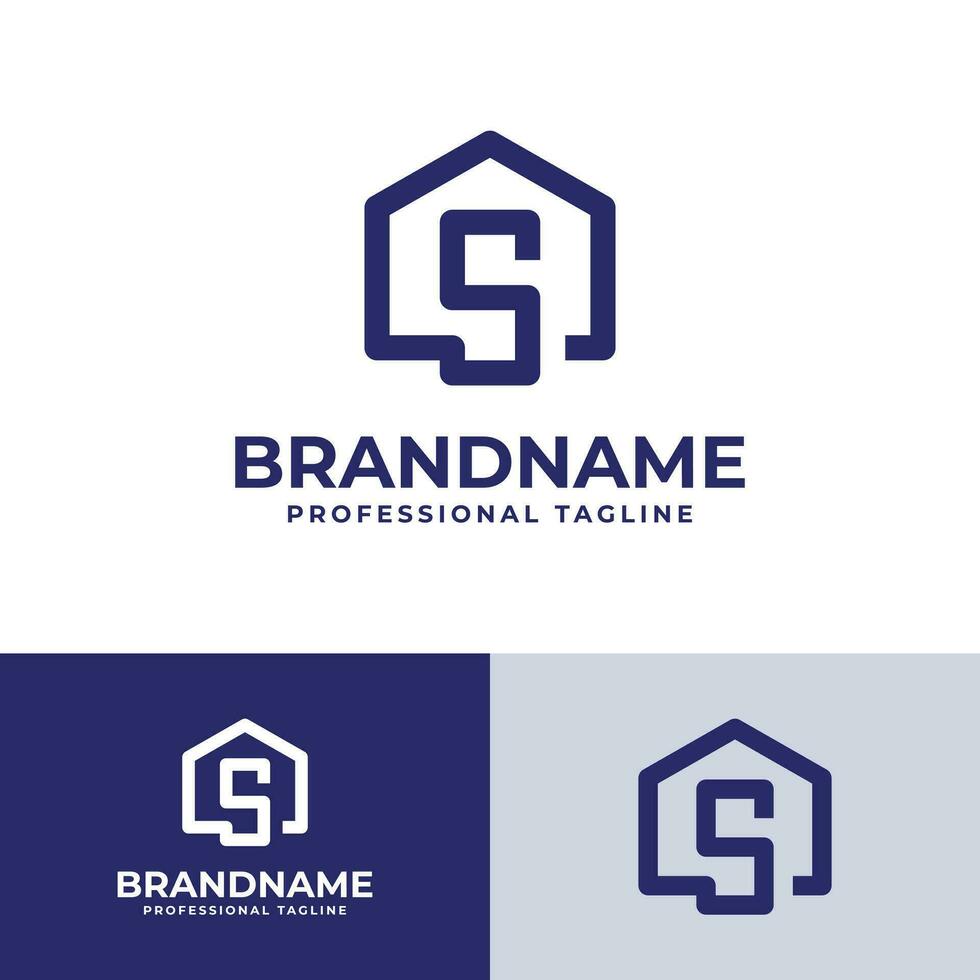 lettera S casa logo, adatto per attività commerciale relazionato per casa con S iniziale vettore