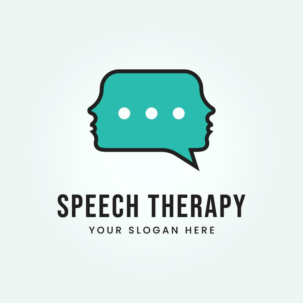 discorso terapia logo design vettore modello illustrazione