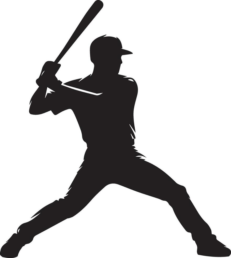 baseball giocatore vettore silhouette, silhouette, nero colore 13