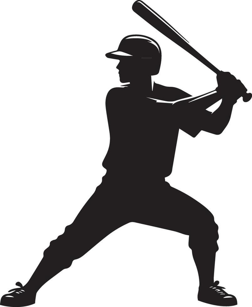 baseball giocatore vettore silhouette, silhouette, nero colore 6