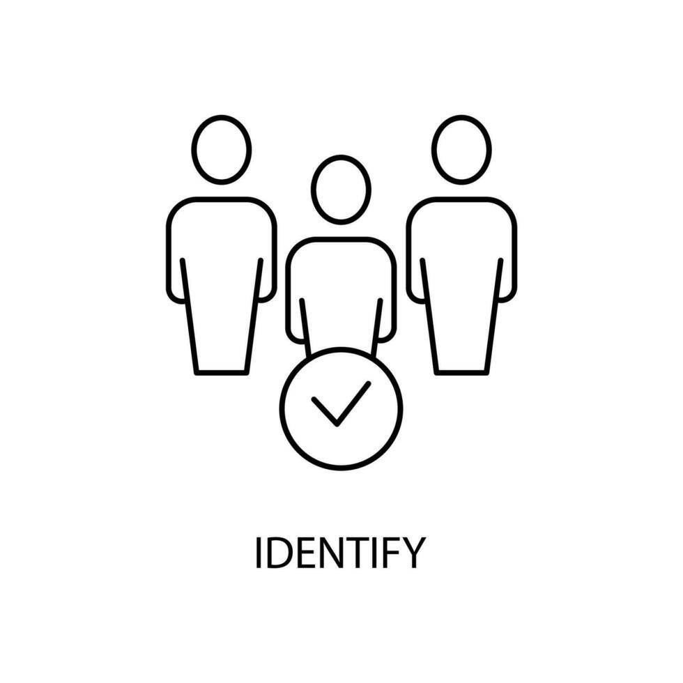 identificare concetto linea icona. semplice elemento illustrazione.identificare concetto schema simbolo design. vettore