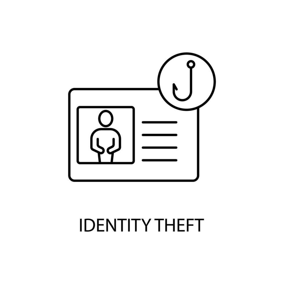 identità furto concetto linea icona. semplice elemento illustrazione.identità furto concetto schema simbolo design. vettore