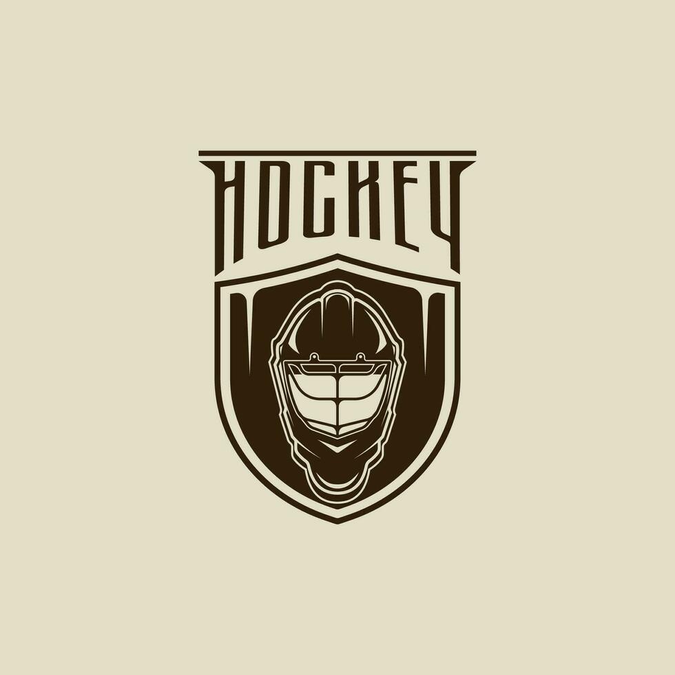 casco ghiaccio hockey logo vettore Vintage ▾ illustrazione modello icona grafico design. inverno sport cartello o simbolo con distintivo scudo emblema e tipografia per torneo o club camicia Stampa francobollo concetto