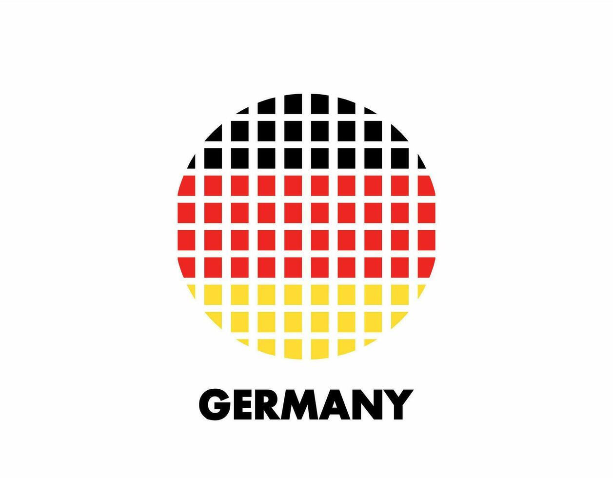 il Germania il giro bandiera icona. design bandiera con il preparativi di piazze quello modulo un' cerchio. bandiera con Nero, rosso, giallo. vettore
