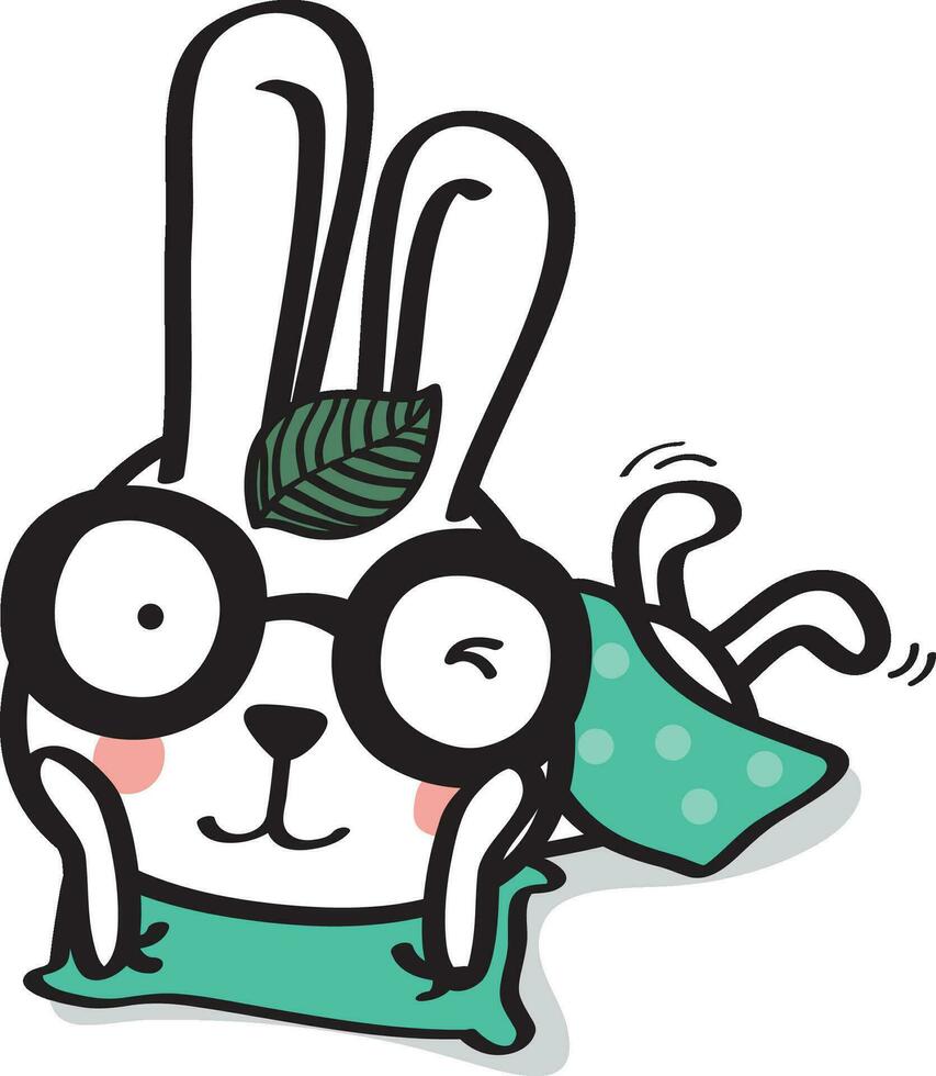 carino Pasqua bianca coniglietto. coniglio cartone animato vettore collezione. animale carattere.