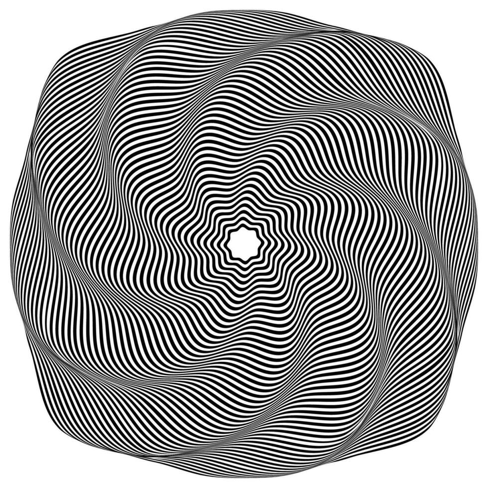 ottico illusioni. astratto a strisce con monocromatico onde sfondo. vettore illustrazione