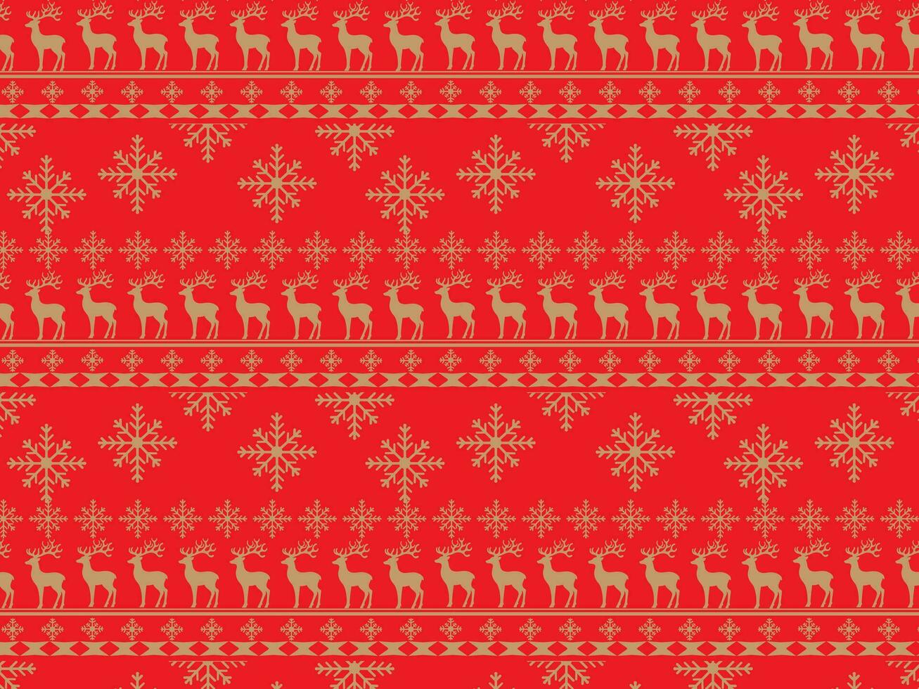 Natale fiocco di neve senza soluzione di continuità modello rosso sfondo vettore illustrazione