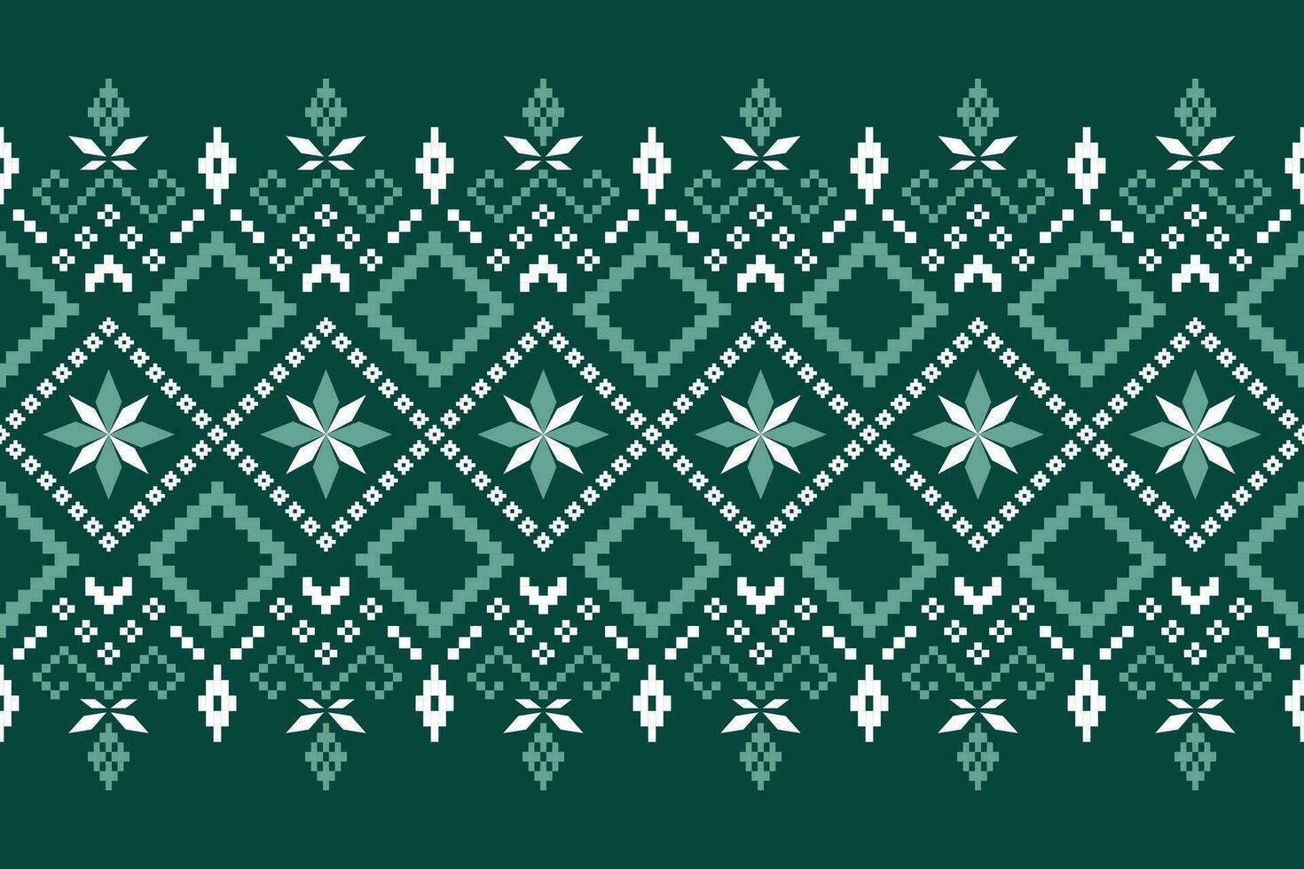 verde attraversare punto colorato geometrico tradizionale etnico modello ikat senza soluzione di continuità modello confine astratto design per tessuto Stampa stoffa vestito tappeto le tende e sarong azteco africano indiano indonesiano vettore