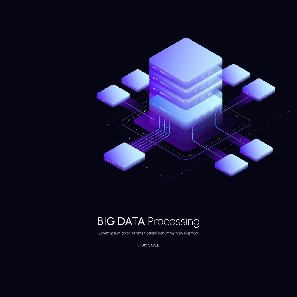 concetto di visualizzazione dei dati. piattaforma di analisi dei dati illustrazione vettoriale isometrica 3d. deposito di computer o postazione di lavoro agricola.