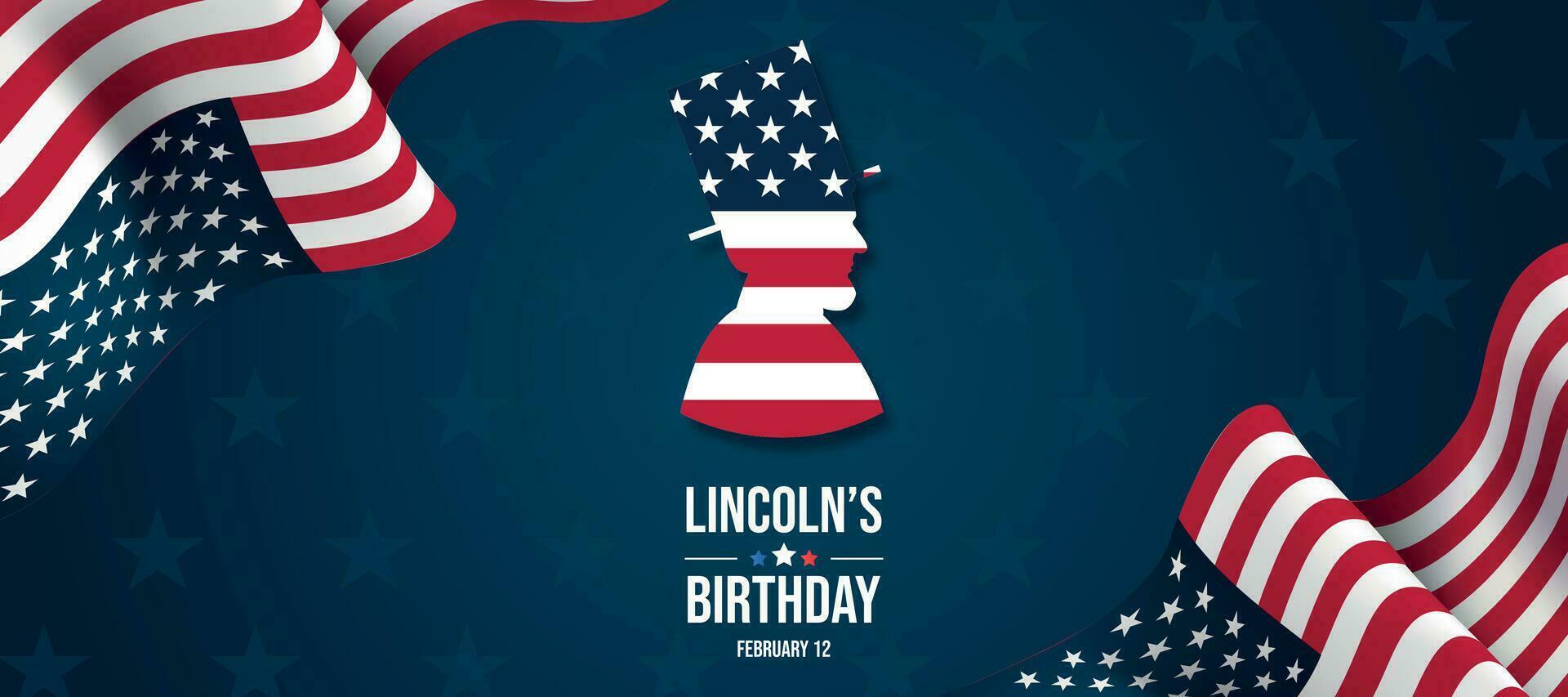 Abramo Lincoln compleanno. Stati Uniti d'America nazionale vacanza vettore