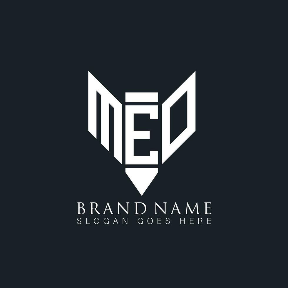 meo astratto lettera logo. meo creativo monogramma iniziali lettera logo concetto. meo unico moderno piatto astratto vettore lettera logo design.