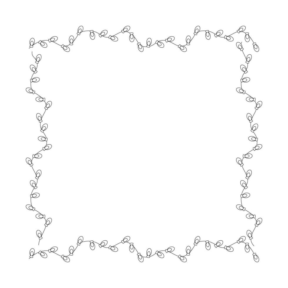 Natale telaio, ghirlanda con leggero lampadine. vettore