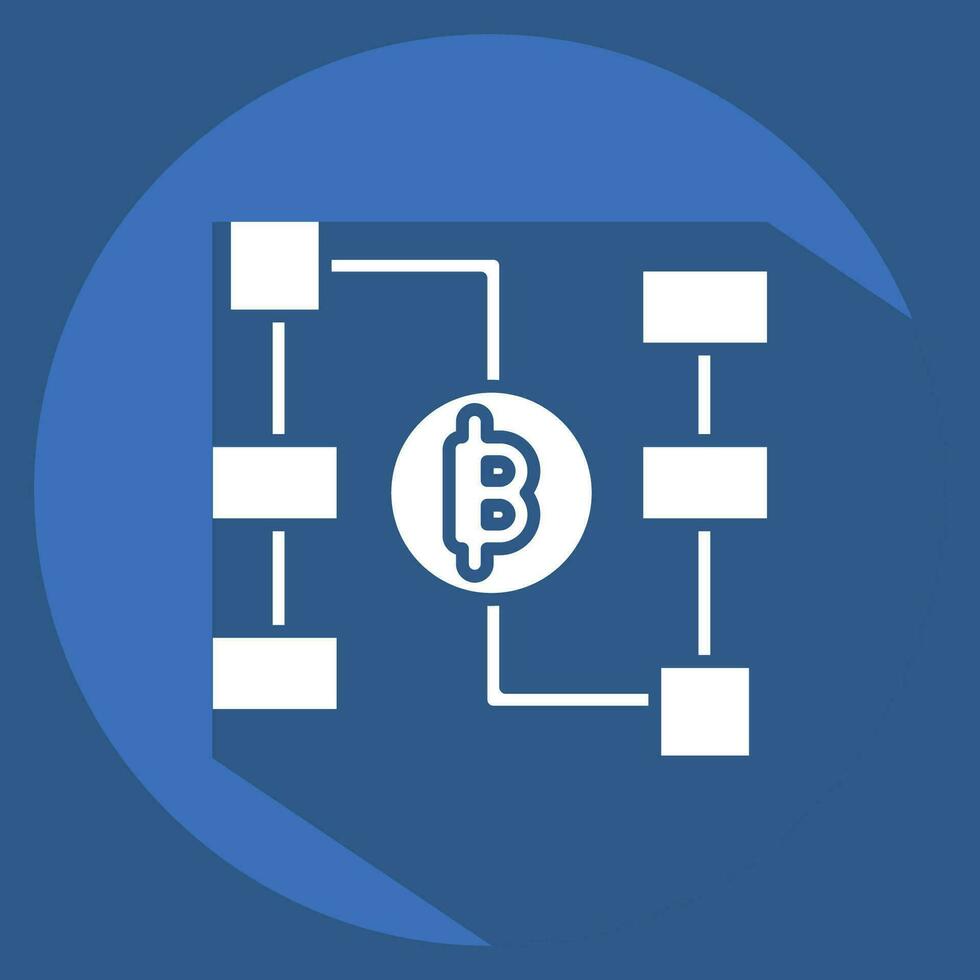 icona blockchain. relazionato per futuro tecnologia simbolo. lungo ombra stile. semplice design modificabile. semplice illustrazione vettore