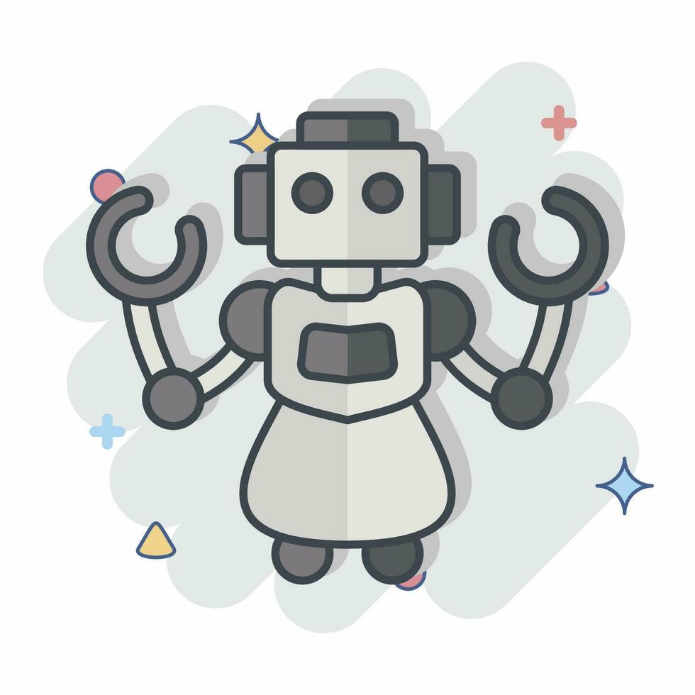 icona personale robot. relazionato per futuro tecnologia simbolo. comico stile. semplice design modificabile. semplice illustrazione vettore