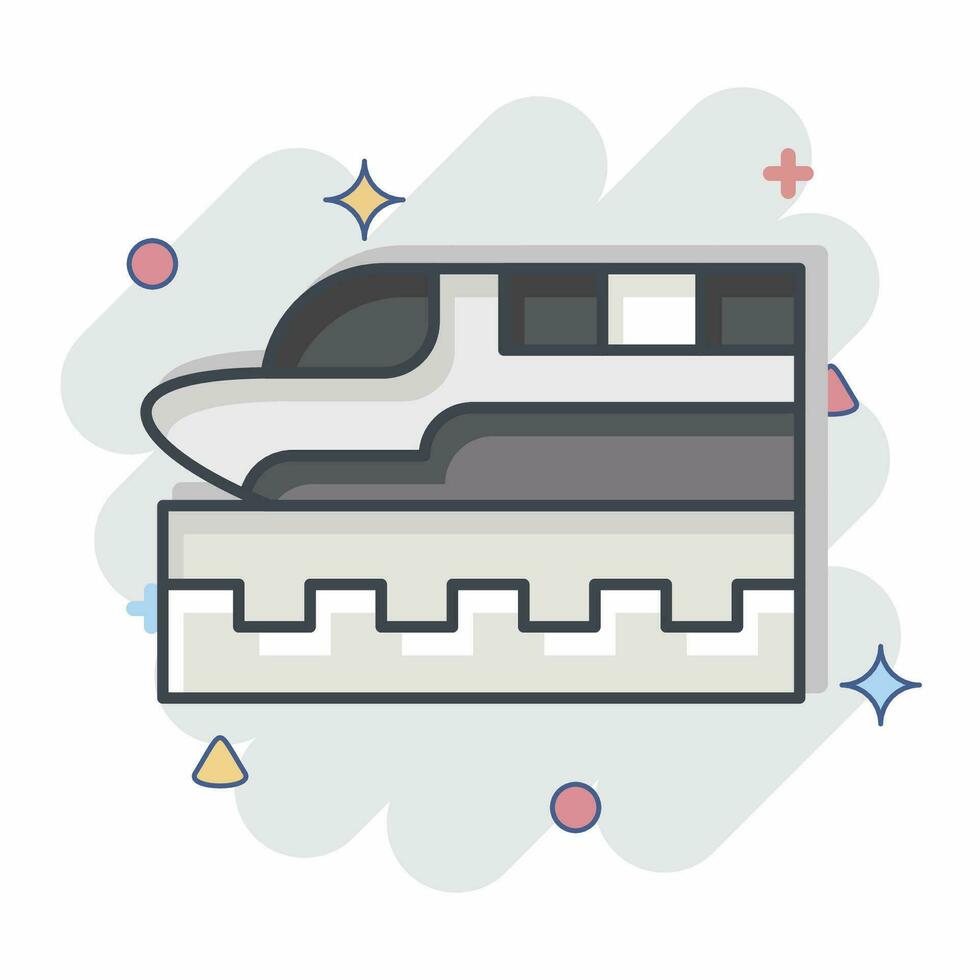 icona alto velocità treno. relazionato per futuro tecnologia simbolo. comico stile. semplice design modificabile. semplice illustrazione vettore