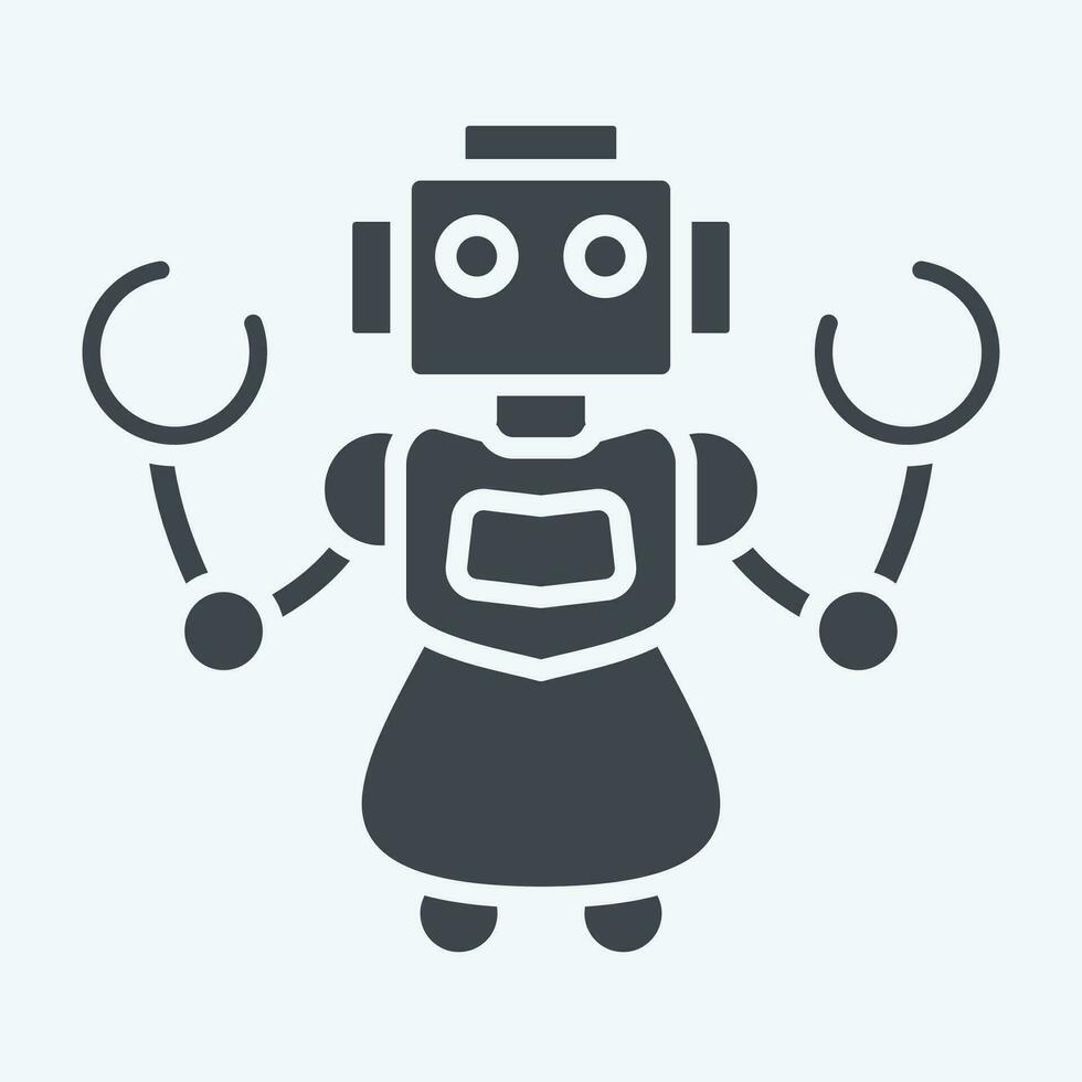 icona personale robot. relazionato per futuro tecnologia simbolo. glifo stile. semplice design modificabile. semplice illustrazione vettore