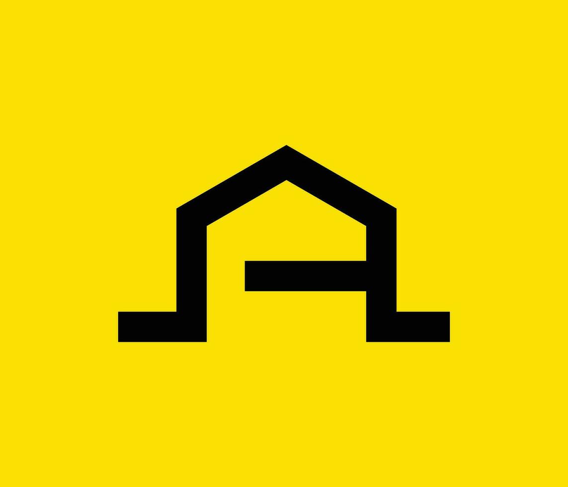 lettera un' casa logo design modello vettore