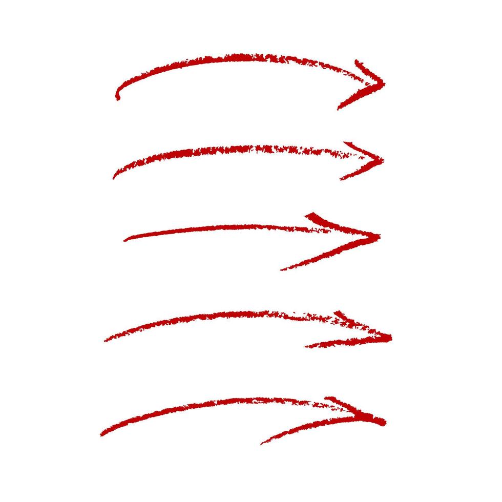 set di frecce e linee colorate disegnate a mano. elementi evidenziatori vettoriali
