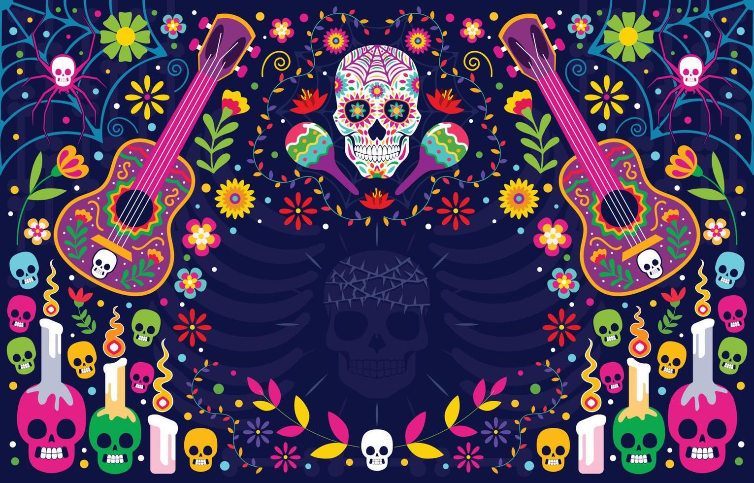 dia de los muertos sfondo concept vettore