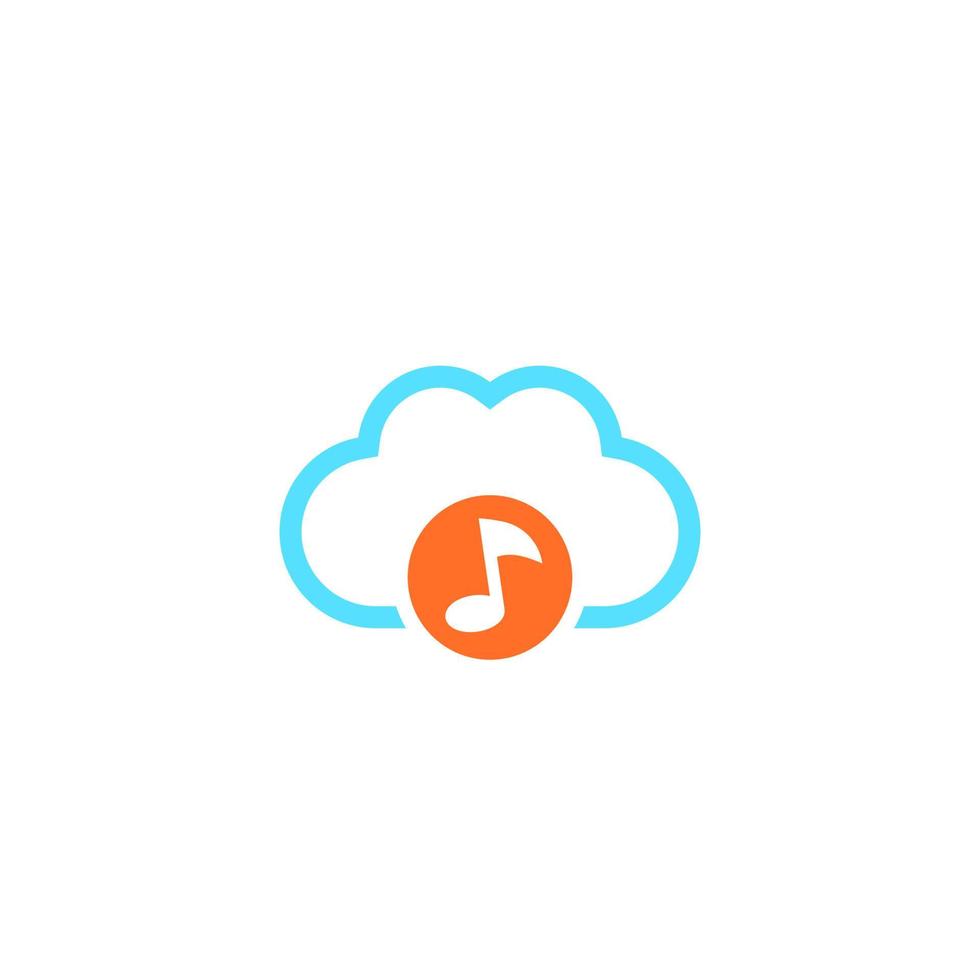 servizio di streaming musicale, icona cloud vettore