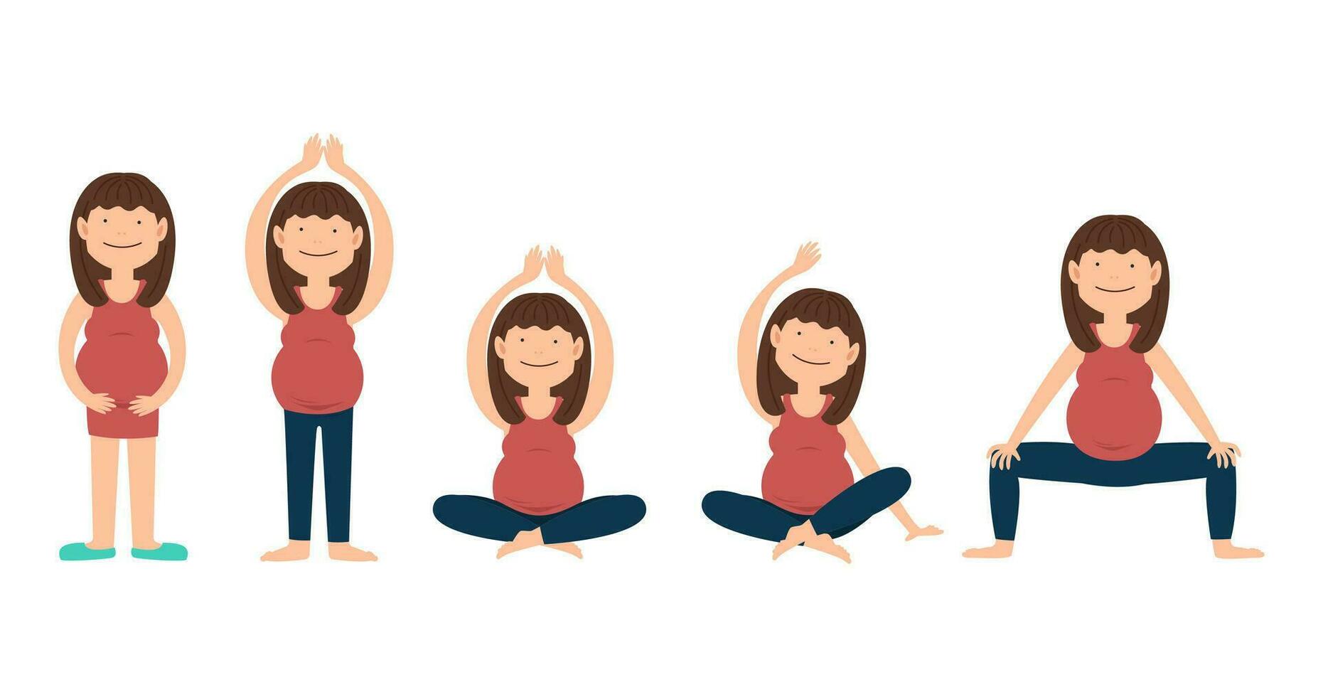 salutare donna incinta yoga esercizio vettore