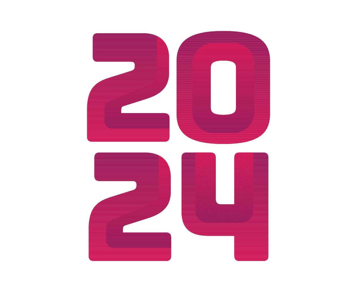 contento nuovo anno 2024 astratto rosa grafico design vettore logo simbolo illustrazione