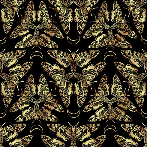 Farfalla testa Morte falena falena seamless pattern vettore